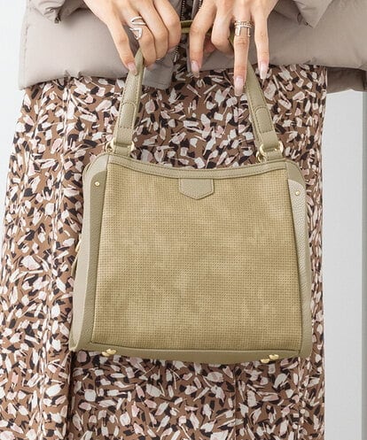 BPCLV95160 MK MICHEL KLEIN BAG [2WAY]合成皮革メッシュデザイントートバッグ