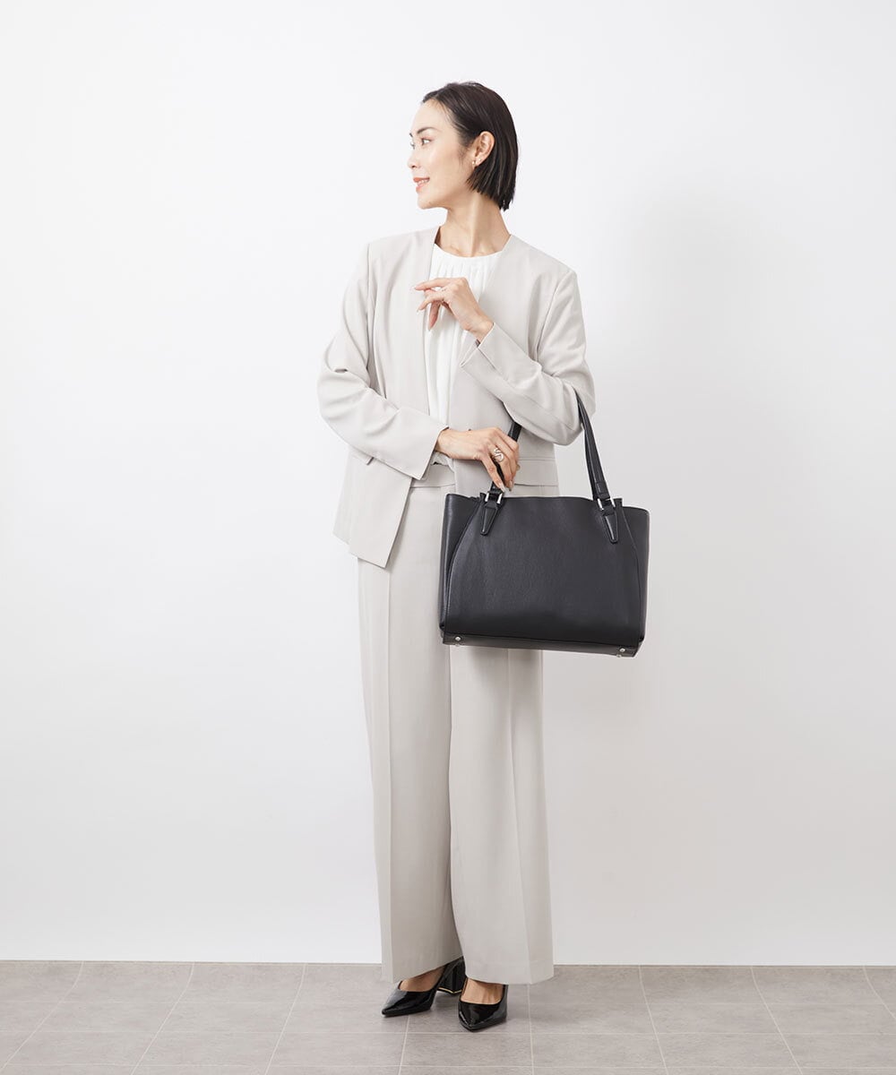 BPKAA02320 MK MICHEL KLEIN BAG(MK ミッシェルクラン バッグ) [2WAY]牛革エレガントスクエアトートバッグ ブラウン