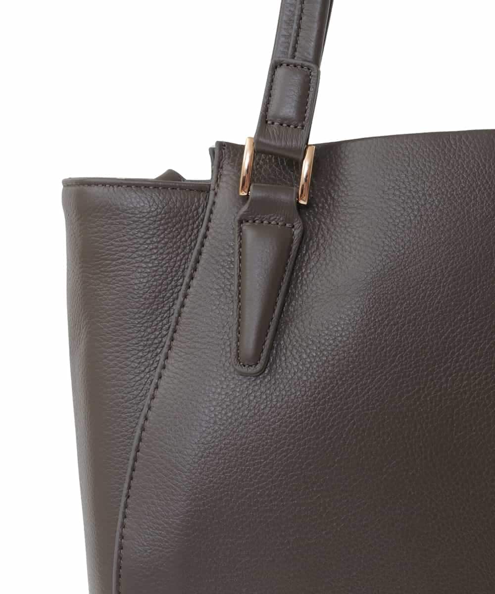 BPKAA02320 MK MICHEL KLEIN BAG(MK ミッシェルクラン バッグ) [2WAY]牛革エレガントスクエアトートバッグ ブラウン