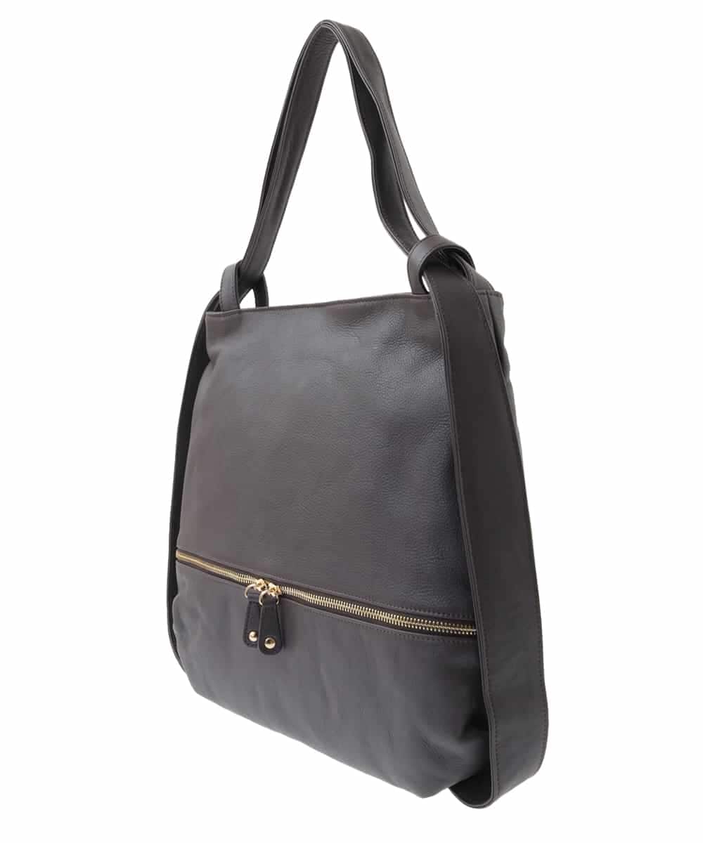 BPKAA05300 MK MICHEL KLEIN BAG(MK ミッシェルクラン バッグ) [2WAY/A4サイズ対応]カウレザー変形トートバッグ ブラウン