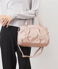 BPKAA08290 MK MICHEL KLEIN BAG(MK ミッシェルクラン バッグ) [2WAY]タックアクセント牛革トートバッグ ピンク