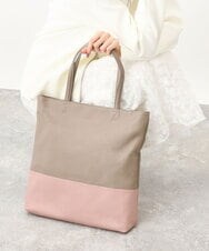 BPKAA21260 MK MICHEL KLEIN BAG(MK ミッシェルクラン バッグ) カウレザー切り替えデザイントートバッグ ベージュ