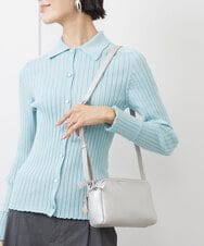 BPKAA31200 MK MICHEL KLEIN BAG(MK ミッシェルクラン バッグ) ダブルファスナーカウレザーショルダーバッグ ラベンダー
