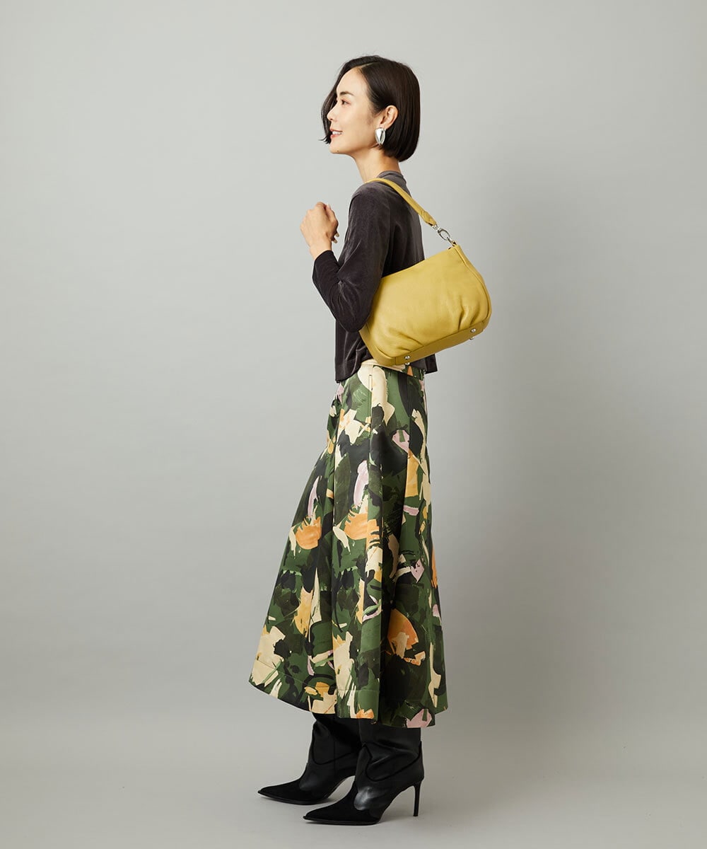 BPKAD01260 MK MICHEL KLEIN BAG(MK ミッシェルクラン バッグ) [2WAY]ギャザーポイントワンハンドルバッグ マスタード