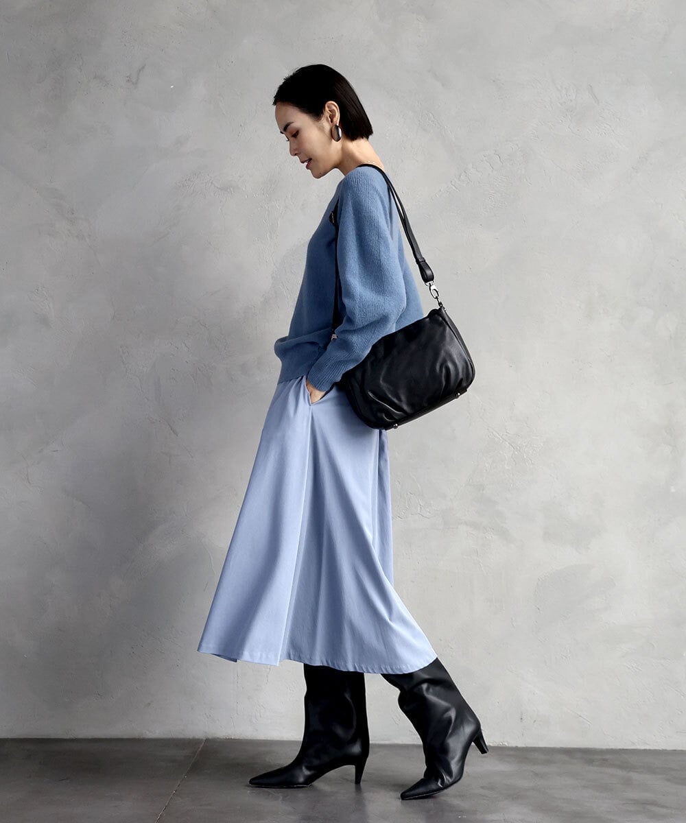 BPKAD01260 MK MICHEL KLEIN BAG(MK ミッシェルクラン バッグ) [2WAY]ギャザーポイントワンハンドルバッグ マスタード