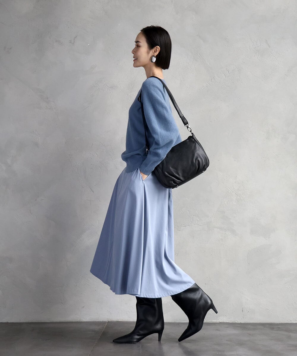 BPKAD01260 MK MICHEL KLEIN BAG(MK ミッシェルクラン バッグ) [2WAY]ギャザーポイントワンハンドルバッグ マスタード