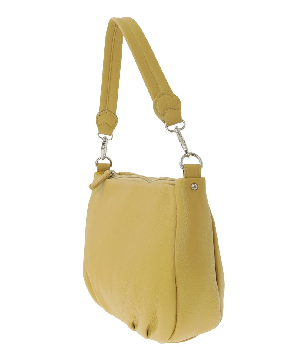 BPKAD01260 MK MICHEL KLEIN BAG(MK ミッシェルクラン バッグ) [2WAY]ギャザーポイントワンハンドルバッグ マスタード
