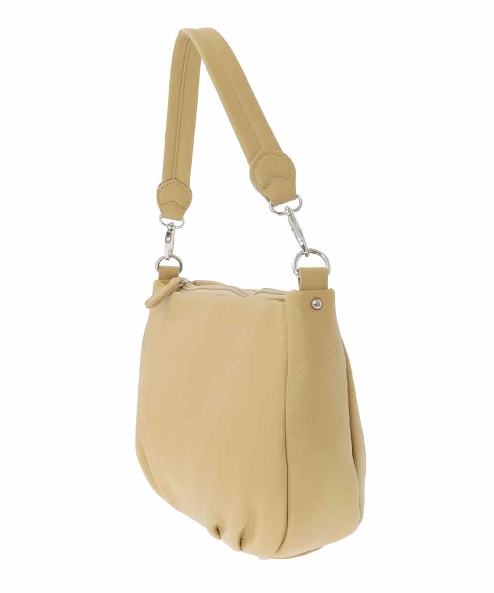 BPKAD01260 MK MICHEL KLEIN BAG(MK ミッシェルクラン バッグ) [2WAY]ギャザーポイントワンハンドルバッグ マスタード