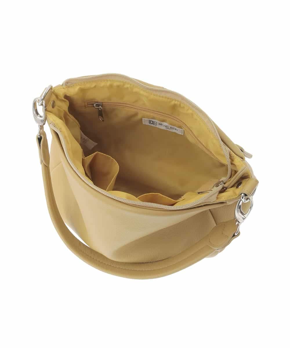 BPKAD01260 MK MICHEL KLEIN BAG(MK ミッシェルクラン バッグ) [2WAY]ギャザーポイントワンハンドルバッグ マスタード