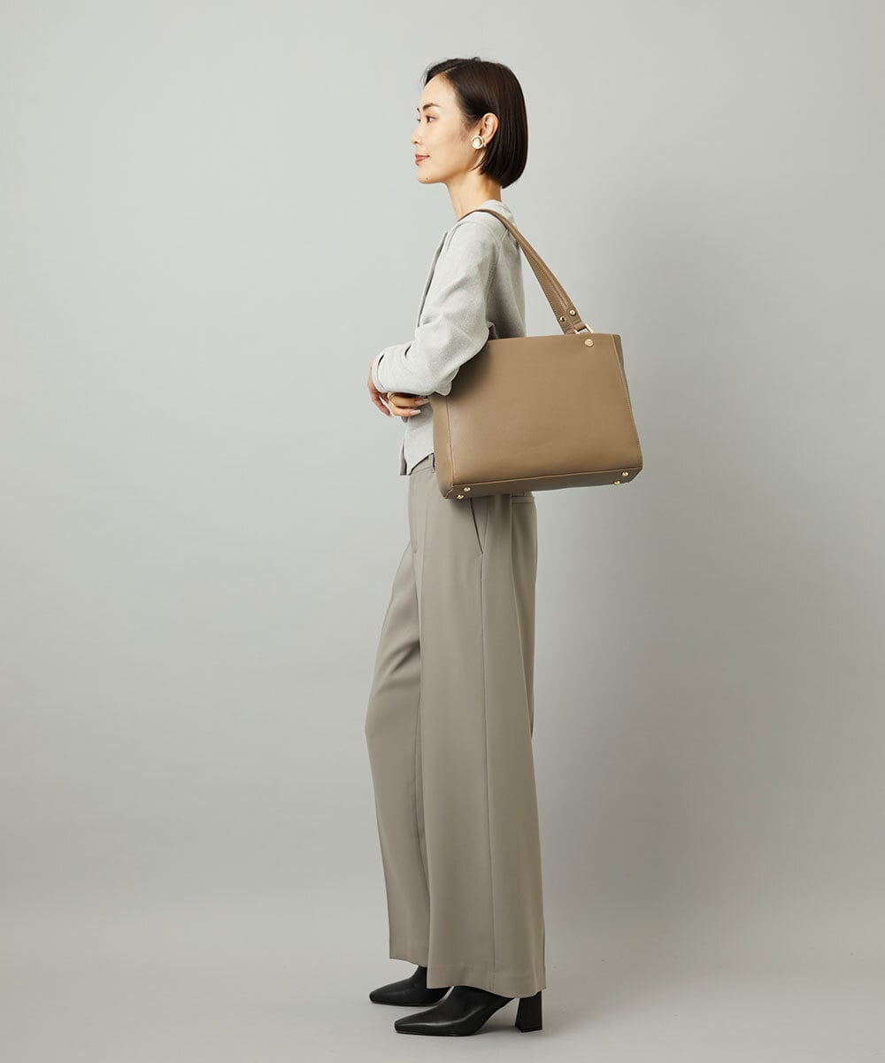 BPKAD04280 MK MICHEL KLEIN BAG(MK ミッシェルクラン バッグ) [2WAY/A4収納可]メタルポイント牛革トートバッグ ベージュ