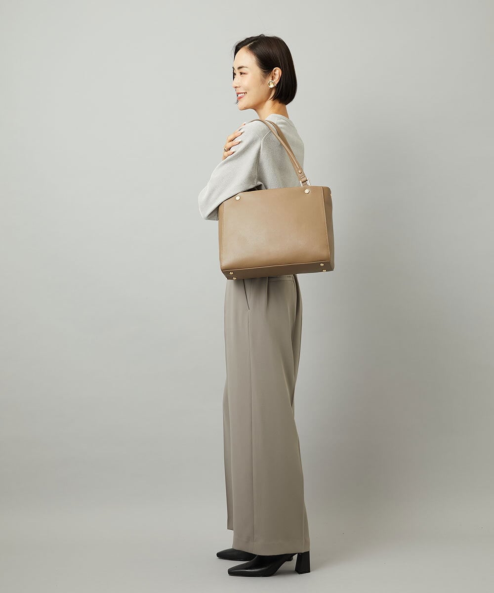 BPKAD04280 MK MICHEL KLEIN BAG(MK ミッシェルクラン バッグ) [2WAY/A4収納可]メタルポイント牛革トートバッグ ベージュ