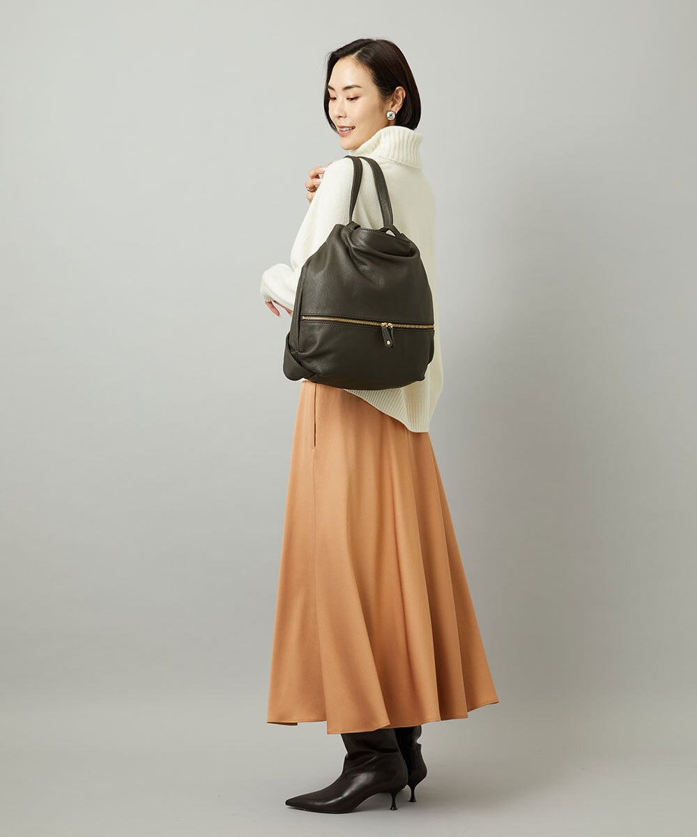 BPKAD05300 MK MICHEL KLEIN BAG(MK ミッシェルクラン バッグ) [2WAY/A4収納可]カウレザー変形トートバッグ ブラウン