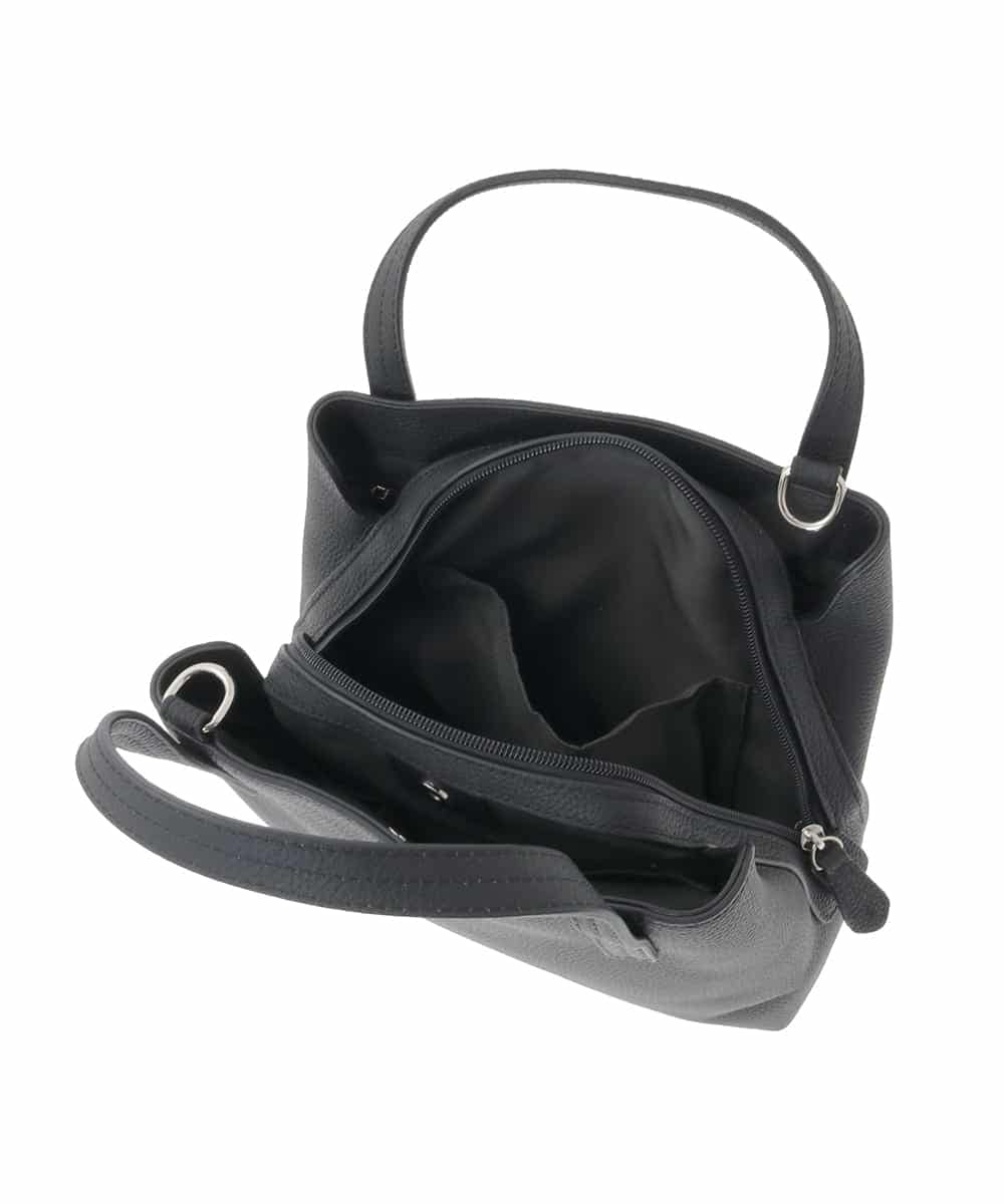 BPKAD06270 MK MICHEL KLEIN BAG(MK ミッシェルクラン バッグ) 【2WAY】型押しレザースクエアトートバッグ ブラック