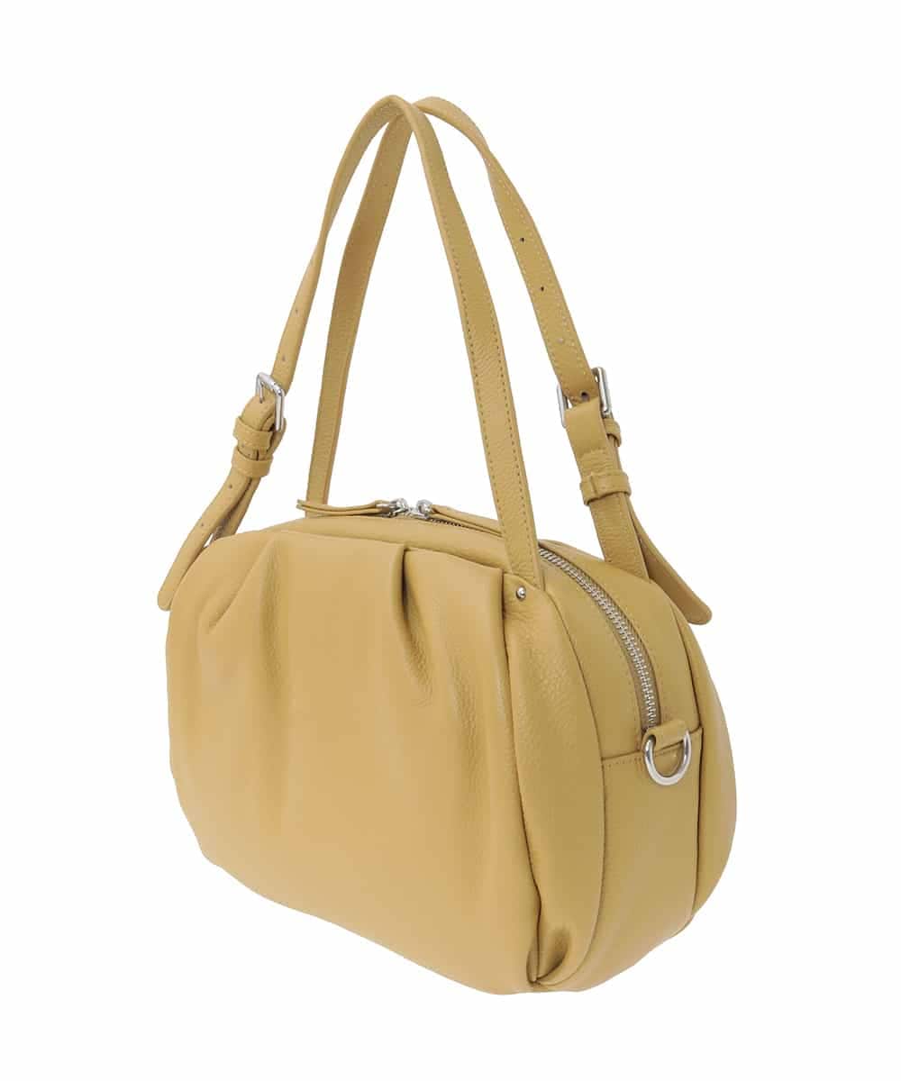 BPKAD09280 MK MICHEL KLEIN BAG(MK ミッシェルクラン バッグ) [2WAY]カウレザーベルトハンドルトートバッグ マスタード