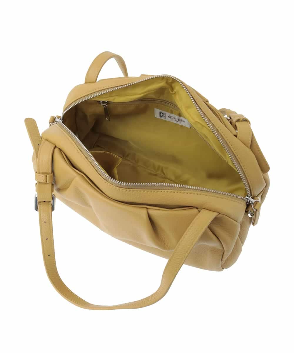 BPKAD09280 MK MICHEL KLEIN BAG(MK ミッシェルクラン バッグ) [2WAY]カウレザーベルトハンドルトートバッグ マスタード