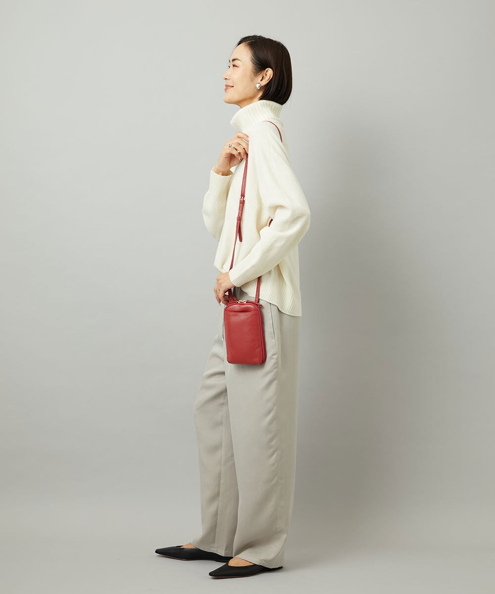 BPKAD30165 MK MICHEL KLEIN BAG(MK ミッシェルクラン バッグ) [軽量]牛革ショルダーウォレットバッグ グリーン