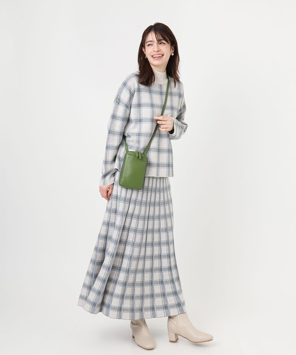 BPKAD30165 MK MICHEL KLEIN BAG(MK ミッシェルクラン バッグ) [軽量]牛革ショルダーウォレットバッグ グリーン