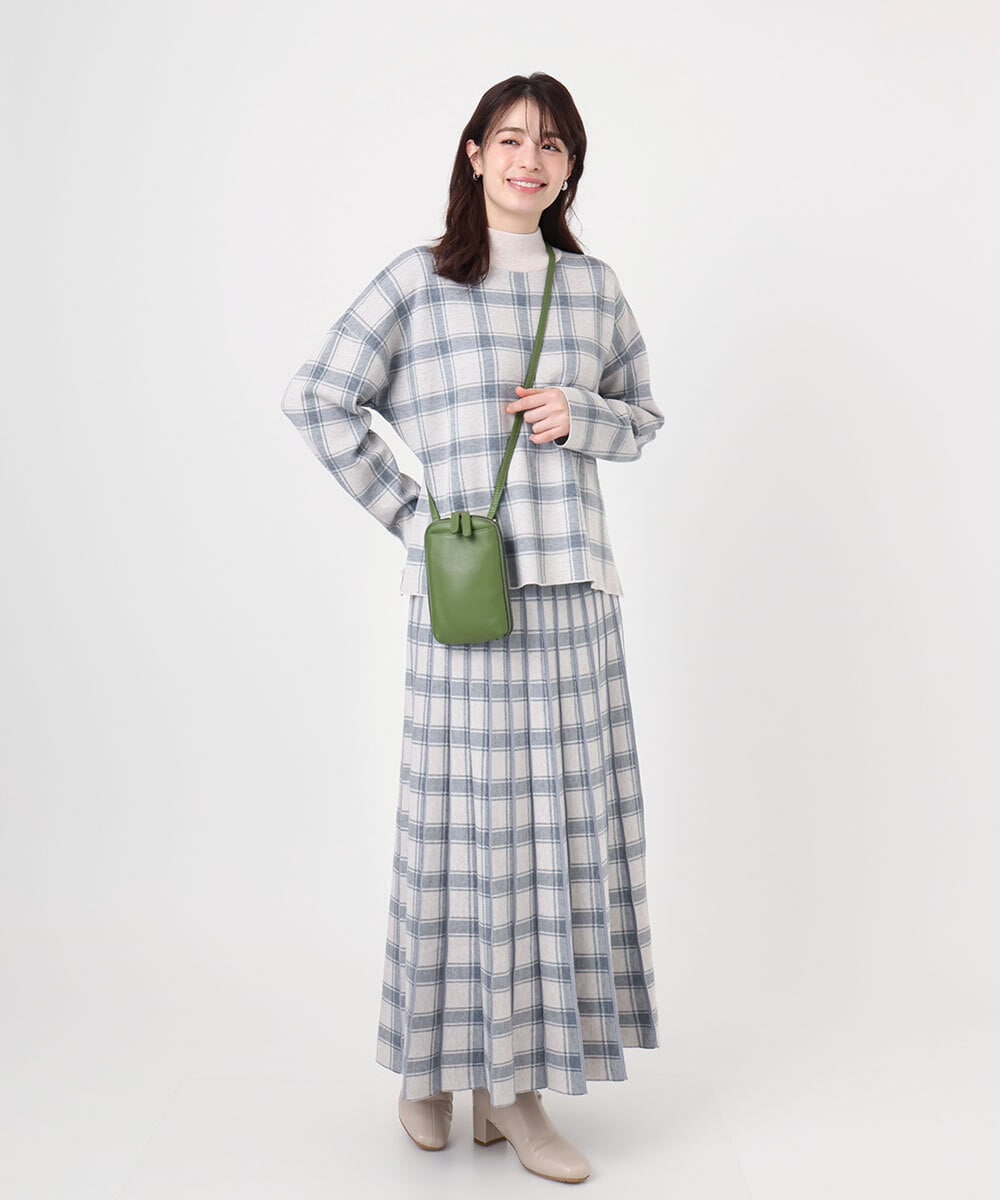 BPKAD30165 MK MICHEL KLEIN BAG(MK ミッシェルクラン バッグ) [軽量]牛革ショルダーウォレットバッグ グリーン