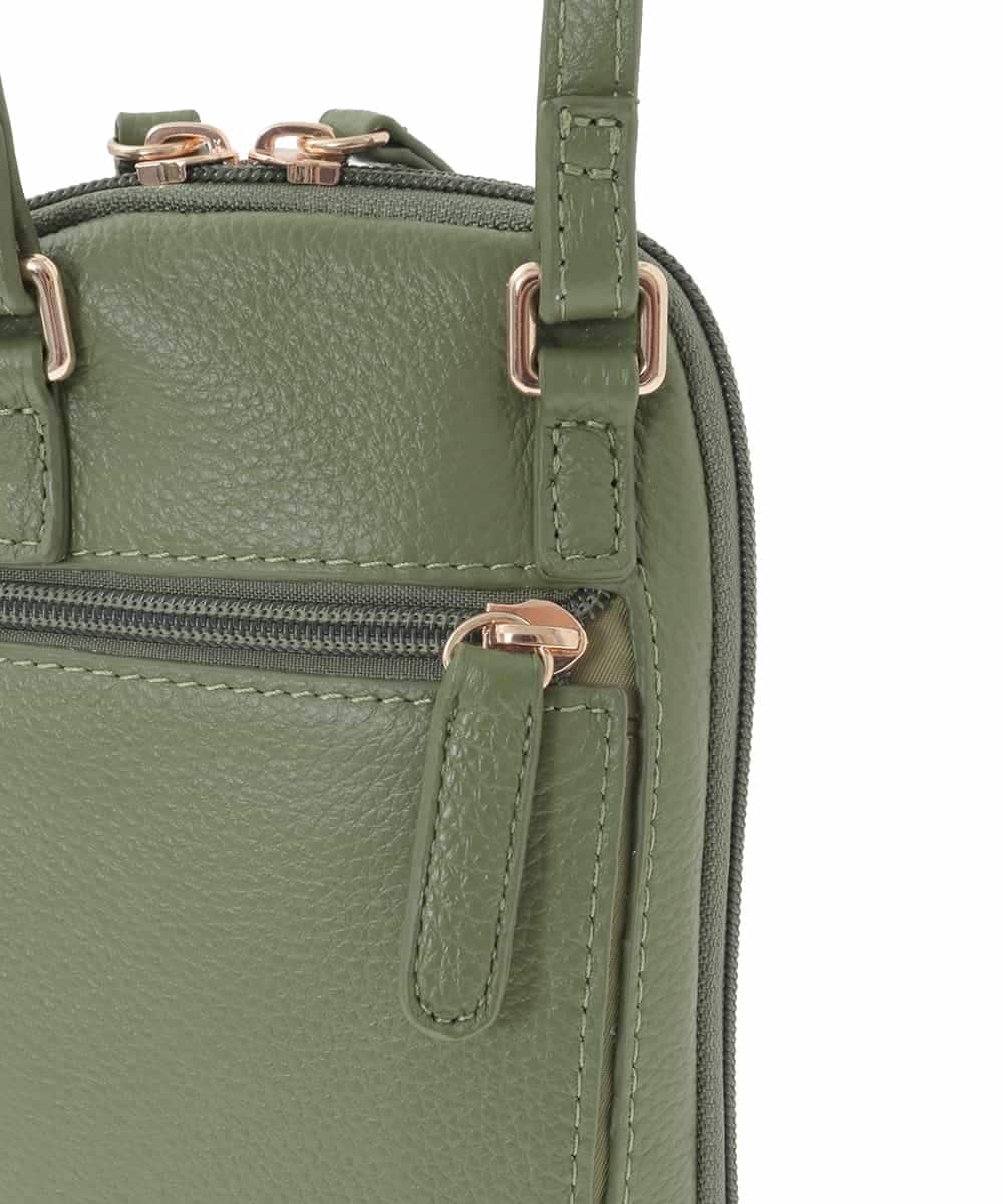 BPKAD30165 MK MICHEL KLEIN BAG(MK ミッシェルクラン バッグ) [軽量]牛革ショルダーウォレットバッグ グリーン