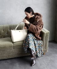BPKAD41300 MK MICHEL KLEIN BAG(MK ミッシェルクラン バッグ) [A4収納可]牛革スクエアトートバッグ グレー