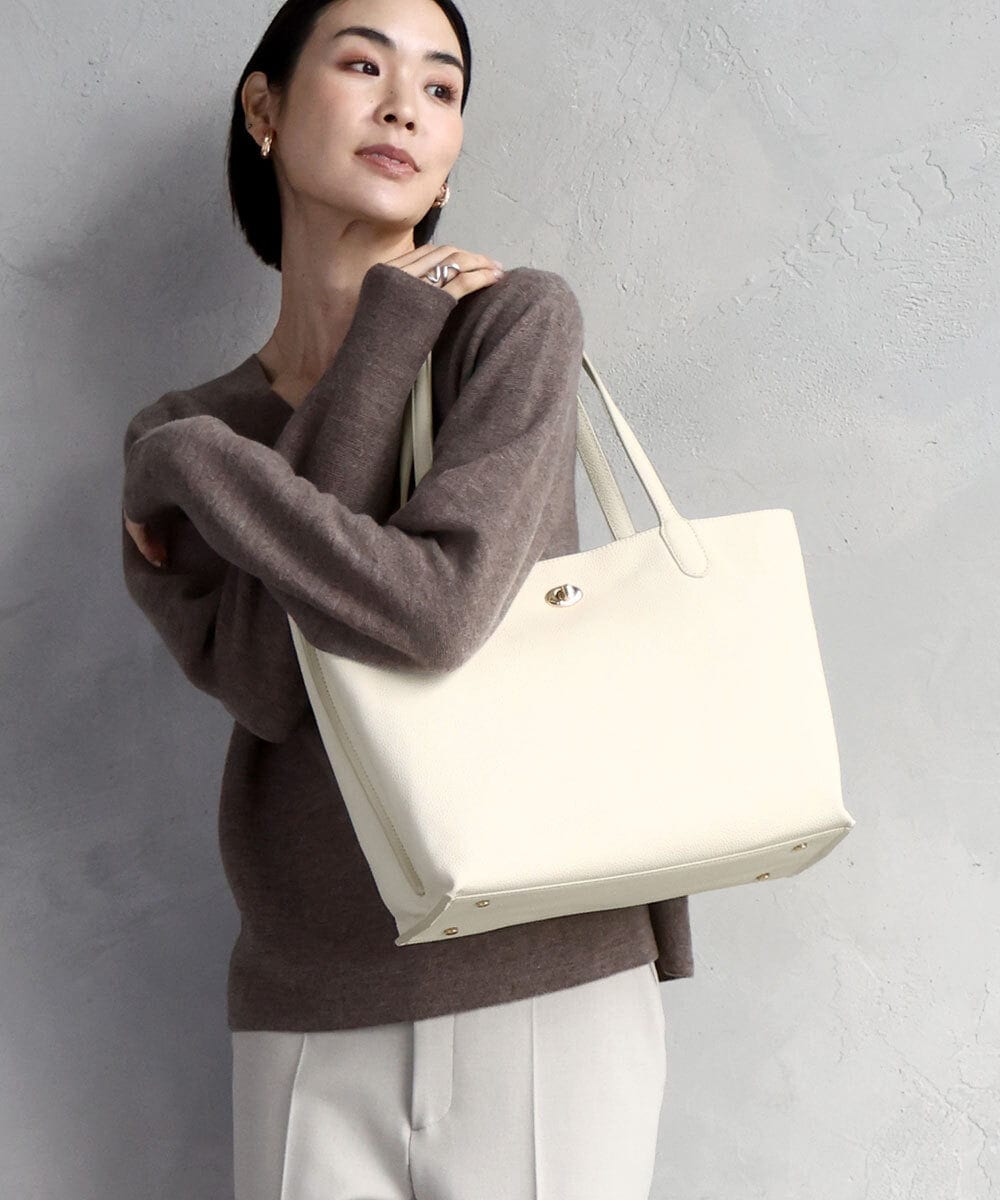 BPKAD41300 MK MICHEL KLEIN BAG(MK ミッシェルクラン バッグ) [A4収納可]牛革スクエアトートバッグ グレー