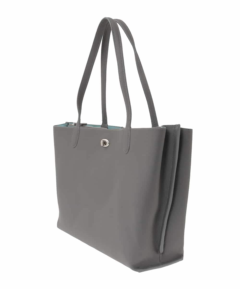 BPKAD41300 MK MICHEL KLEIN BAG(MK ミッシェルクラン バッグ) 牛革スクエアトートバッグ グレー