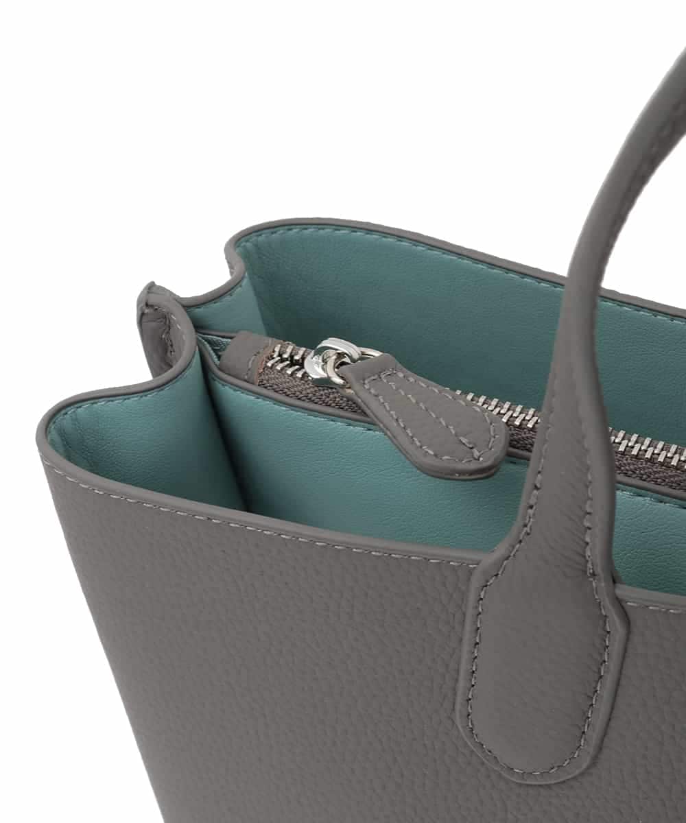 BPKAD41300 MK MICHEL KLEIN BAG(MK ミッシェルクラン バッグ) 牛革スクエアトートバッグ グレー