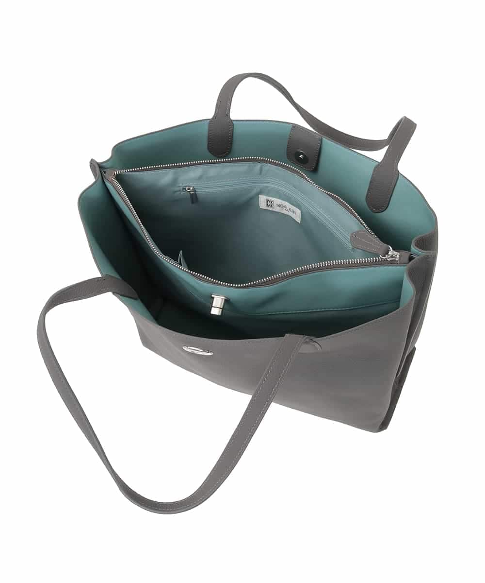 BPKAD41300 MK MICHEL KLEIN BAG(MK ミッシェルクラン バッグ) 牛革スクエアトートバッグ グレー