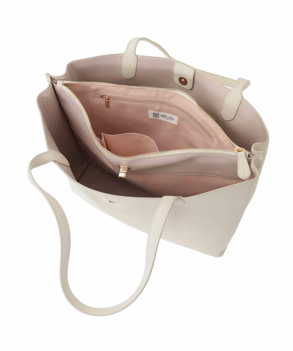 BPKAD41300 MK MICHEL KLEIN BAG(MK ミッシェルクラン バッグ) 牛革スクエアトートバッグ グレー