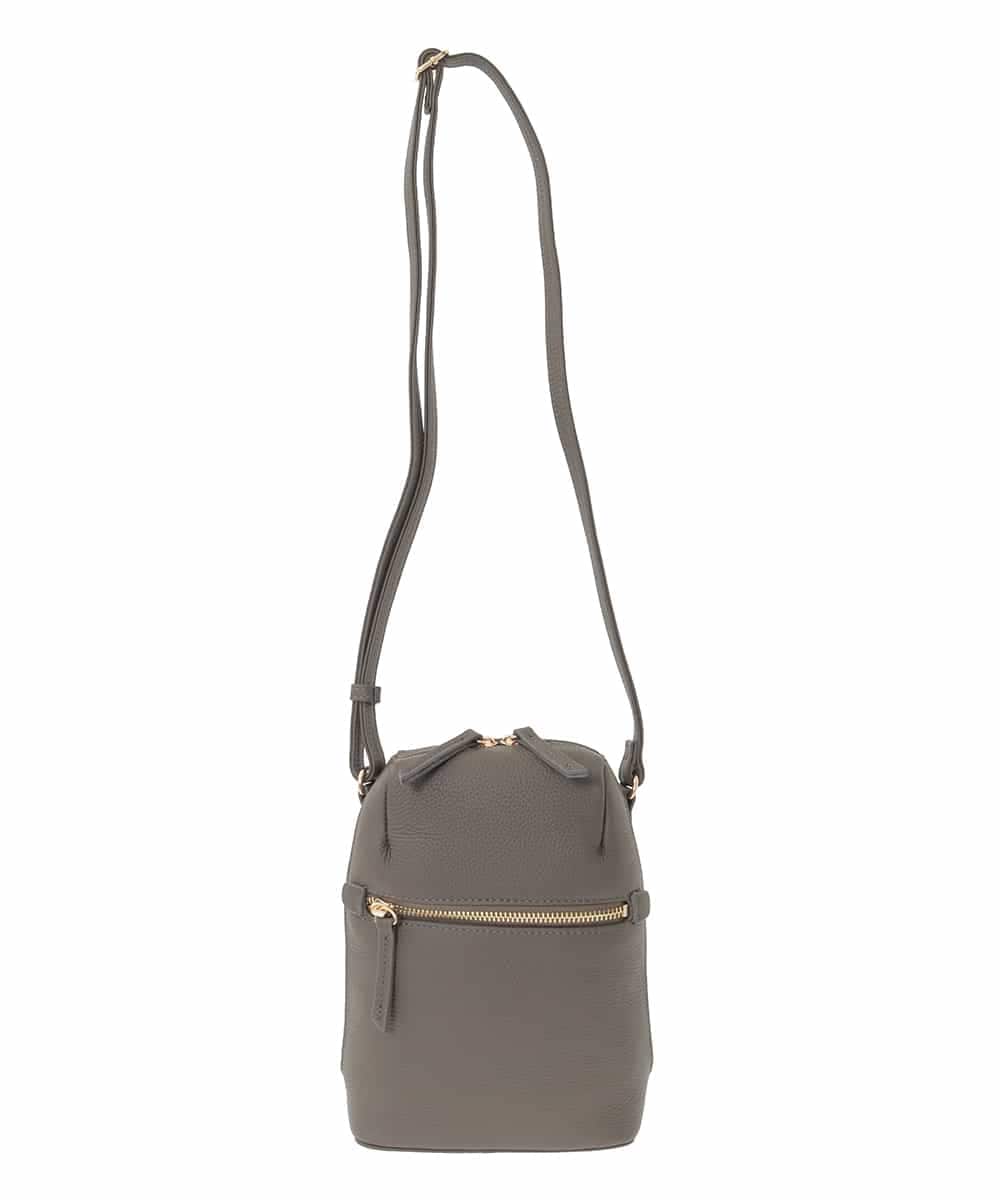 BPKAD80190 MK MICHEL KLEIN BAG(MK ミッシェルクラン バッグ) 牛革ラウンドジップショルダーバッグ ブラウン