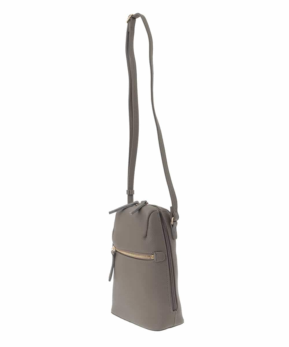 BPKAD80190 MK MICHEL KLEIN BAG(MK ミッシェルクラン バッグ) 牛革ラウンドジップショルダーバッグ ブラウン