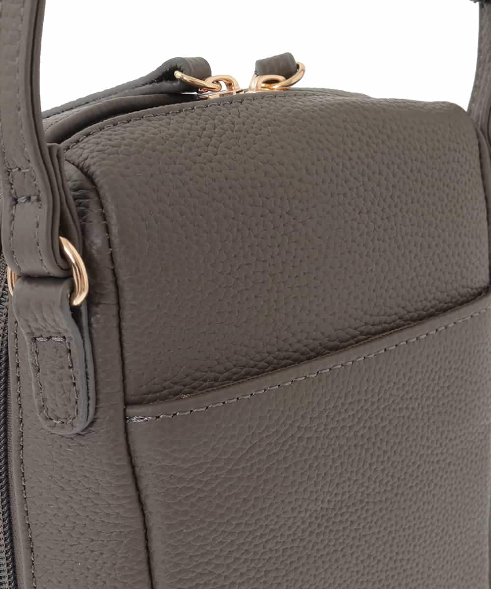 BPKAD80190 MK MICHEL KLEIN BAG(MK ミッシェルクラン バッグ) 牛革ラウンドジップショルダーバッグ ブラウン