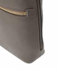 BPKAD80190 MK MICHEL KLEIN BAG(MK ミッシェルクラン バッグ) 牛革ラウンドジップショルダーバッグ ブラウン