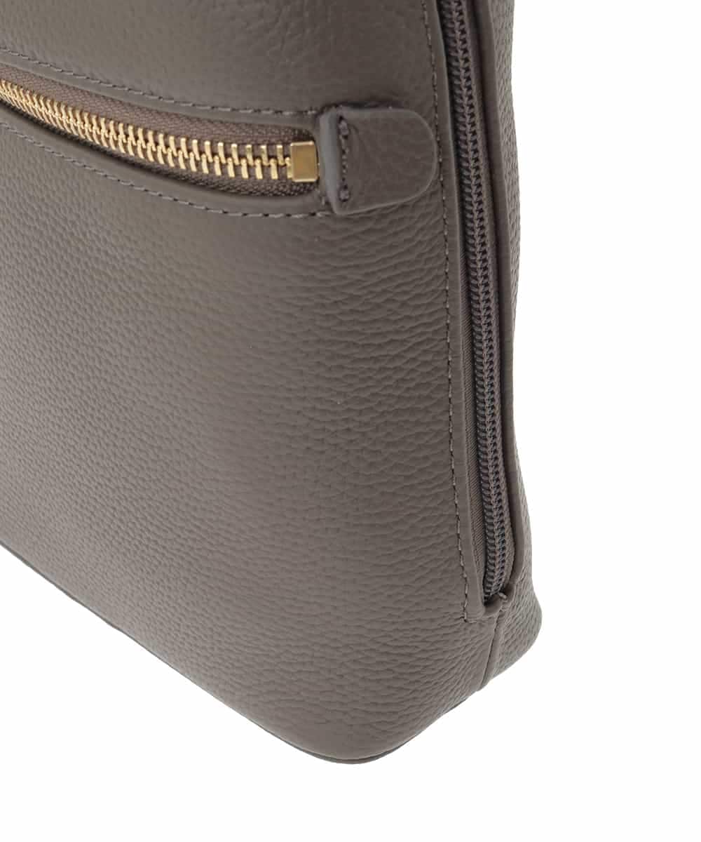 BPKAD80190 MK MICHEL KLEIN BAG(MK ミッシェルクラン バッグ) 牛革ラウンドジップショルダーバッグ ブラウン