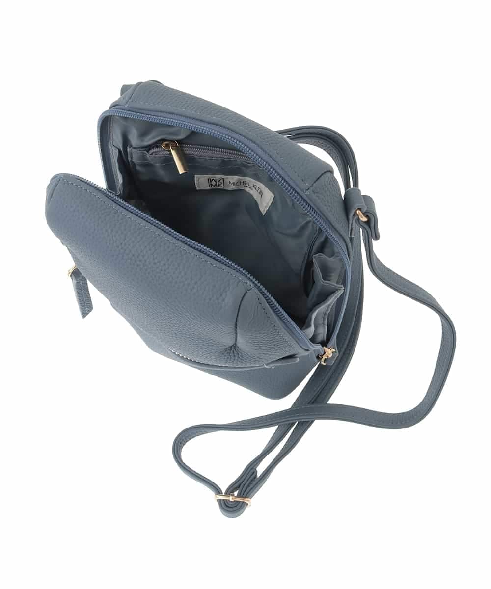 BPKAD80190 MK MICHEL KLEIN BAG(MK ミッシェルクラン バッグ) 牛革ラウンドジップショルダーバッグ ブラウン