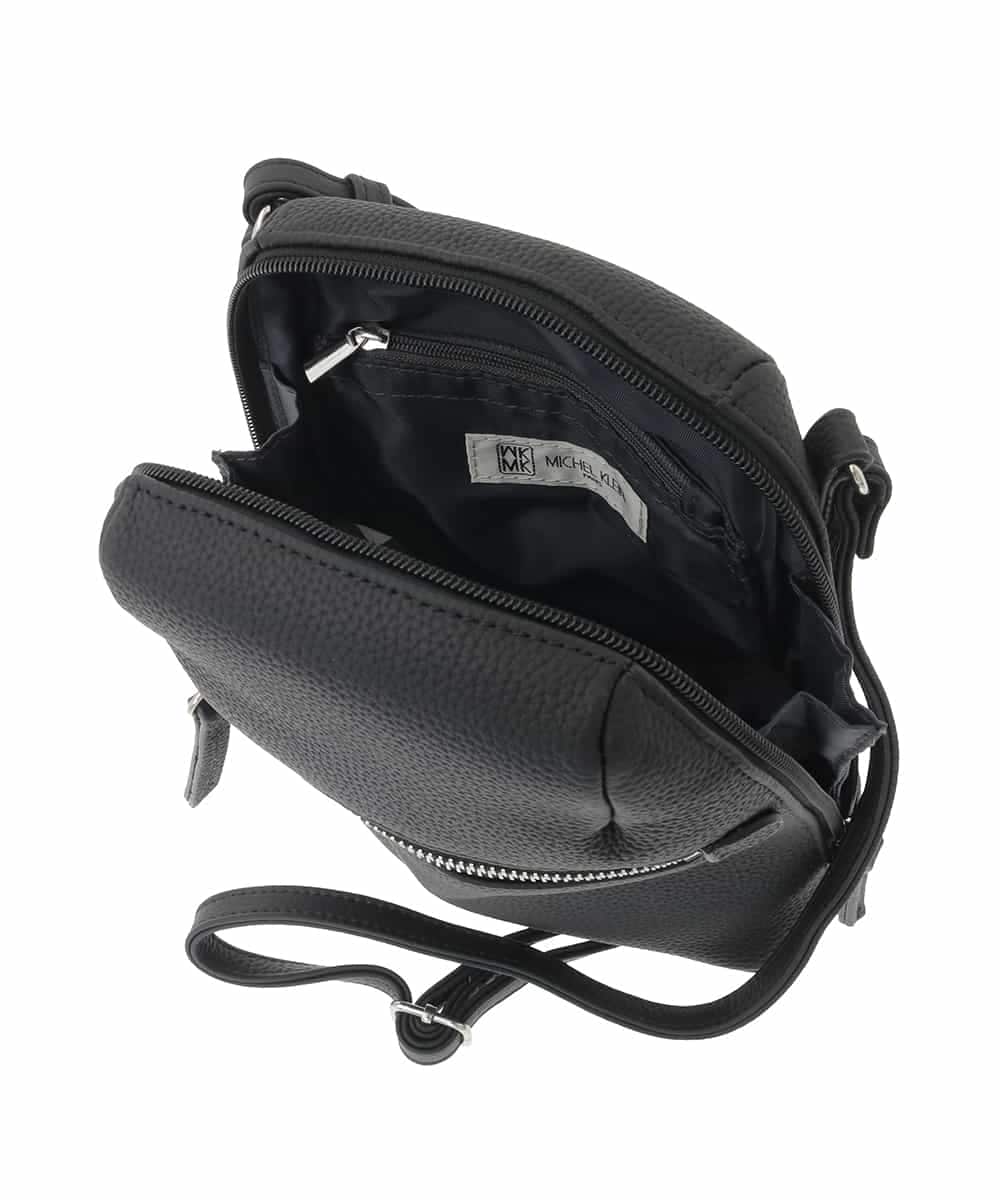BPKAD80190 MK MICHEL KLEIN BAG(MK ミッシェルクラン バッグ) 牛革ラウンドジップショルダーバッグ ブラウン