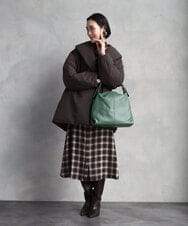 BPKAD83250 MK MICHEL KLEIN BAG(MK ミッシェルクラン バッグ) 台形カウレザートートバッグ グリーン