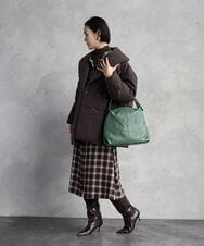 BPKAD83250 MK MICHEL KLEIN BAG(MK ミッシェルクラン バッグ) 台形カウレザートートバッグ グリーン