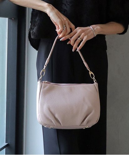 BPKAG01260 MK MICHEL KLEIN BAG [2WAY]ラウンドタック牛革ワンハンドルバッグ