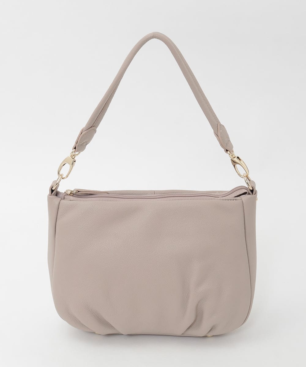 BPKAG01260 MK MICHEL KLEIN BAG(MK ミッシェルクラン バッグ) [2WAY]ラウンドタック牛革ワンハンドルバッグ ブラック