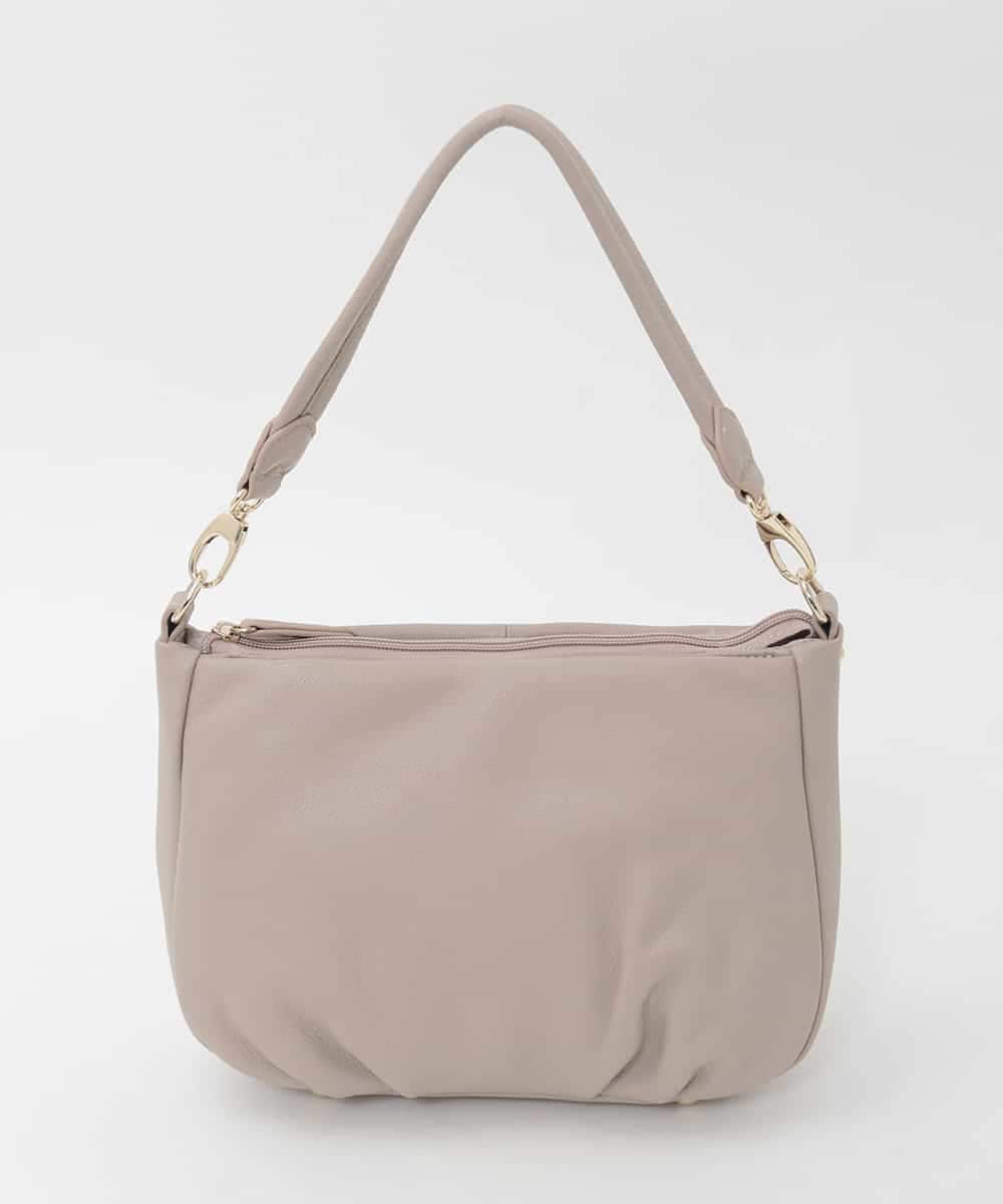 BPKAG01260 MK MICHEL KLEIN BAG(MK ミッシェルクラン バッグ) [2WAY]ラウンドタック牛革ワンハンドルバッグ ライトグレー