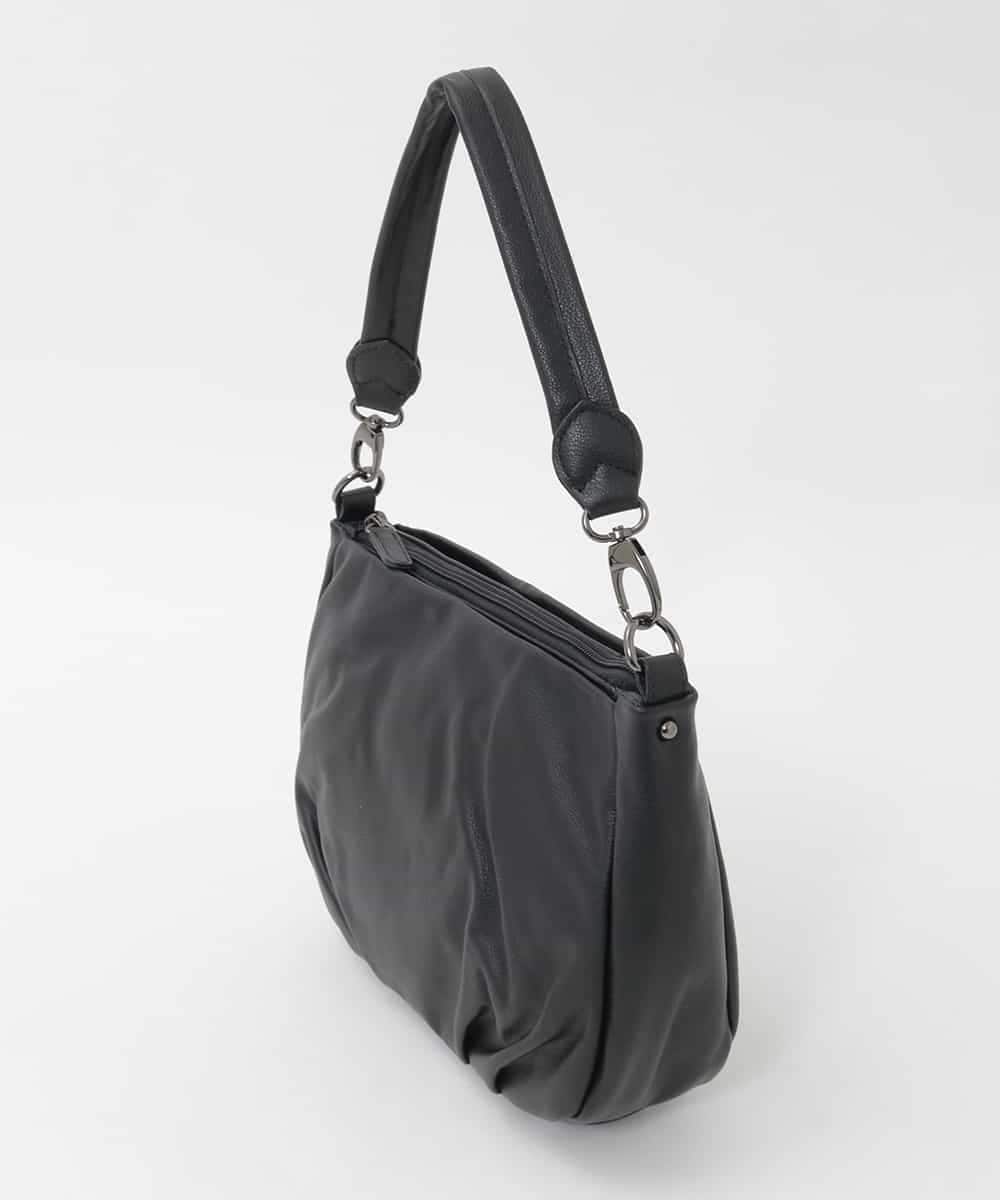 BPKAG01260 MK MICHEL KLEIN BAG(MK ミッシェルクラン バッグ) [2WAY]ラウンドタック牛革ワンハンドルバッグ ブラック