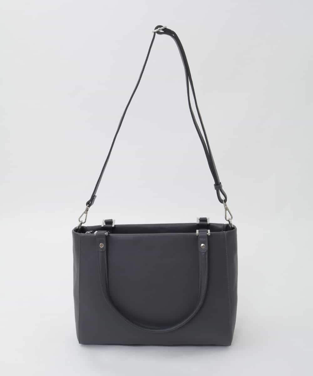 BPKAG04300 MK MICHEL KLEIN BAG(MK ミッシェルクラン バッグ) [2WAY/A4収納可]メタルポイント牛革トートバッグ ダークグレー