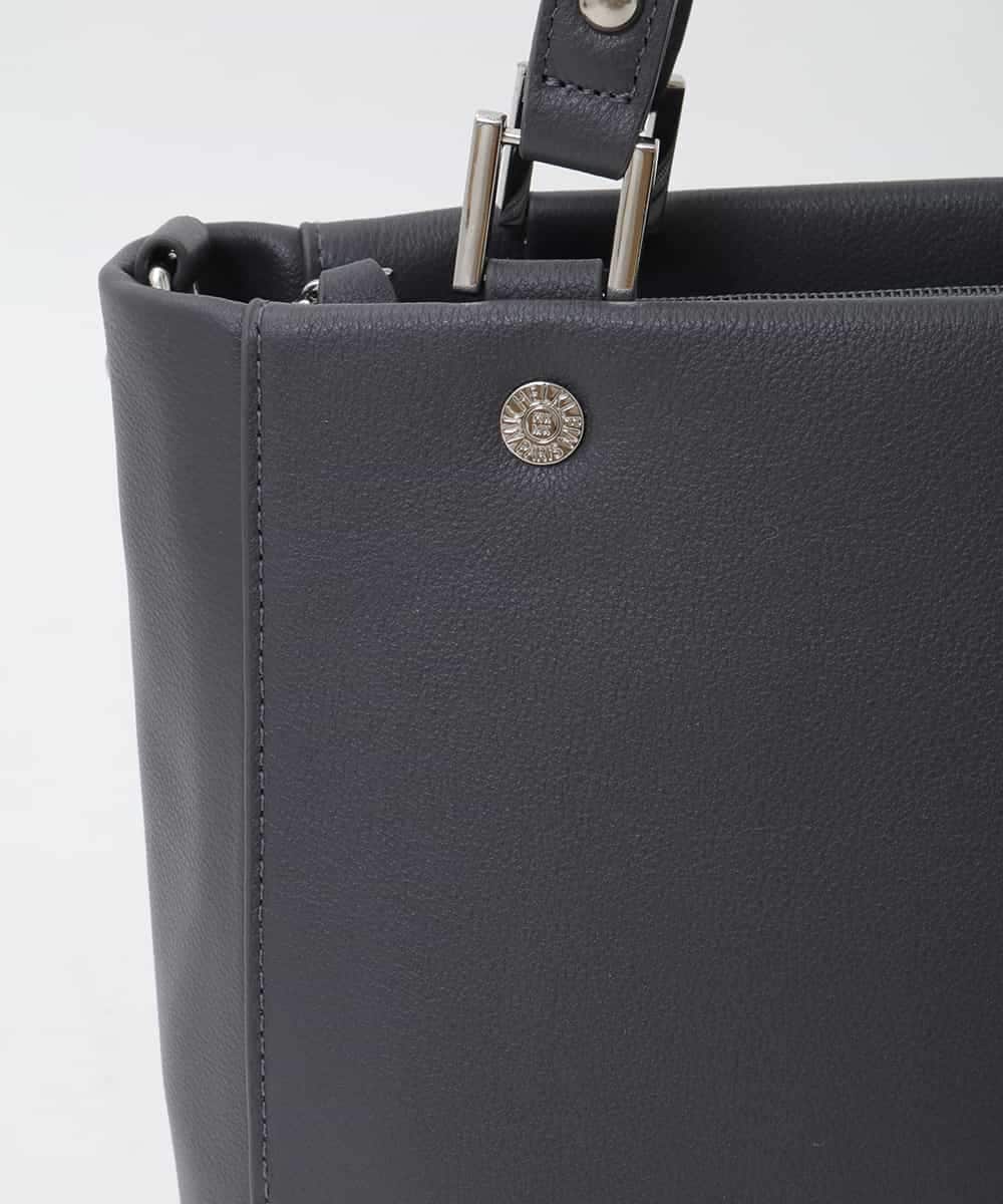 BPKAG04300 MK MICHEL KLEIN BAG(MK ミッシェルクラン バッグ) [2WAY/A4収納可]メタルポイント牛革トートバッグ ダークグレー