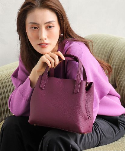 BPKAG06270 MK MICHEL KLEIN BAG [2WAY]牛革コンパクトスクエアバッグ