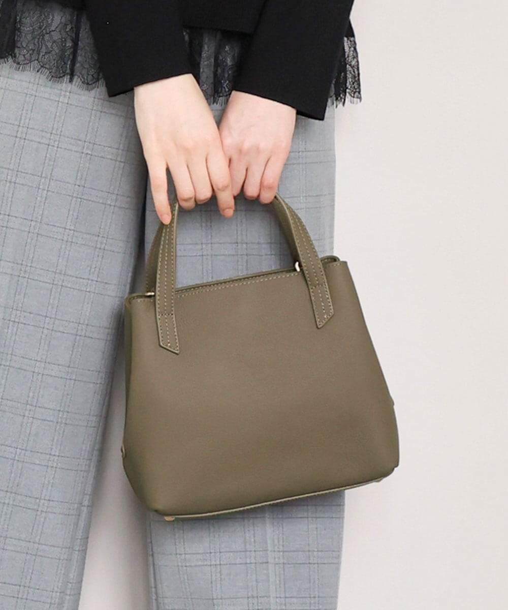 BPKAG06270 MK MICHEL KLEIN BAG(MK ミッシェルクラン バッグ) [2WAY]牛革コンパクトスクエアバッグ ブラウンベージュ
