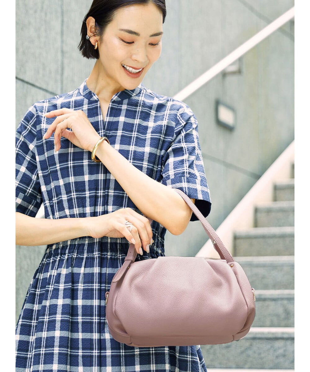 BPKAG09290 MK MICHEL KLEIN BAG(MK ミッシェルクラン バッグ) [2WAY]ベルトハンドルタックデザイントート ピンク