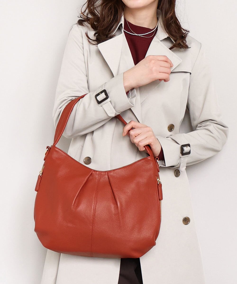 BPKAG28280 MK MICHEL KLEIN BAG(MK ミッシェルクラン バッグ) [2WAY]カウレザーワンハンドルタックバッグ レッド
