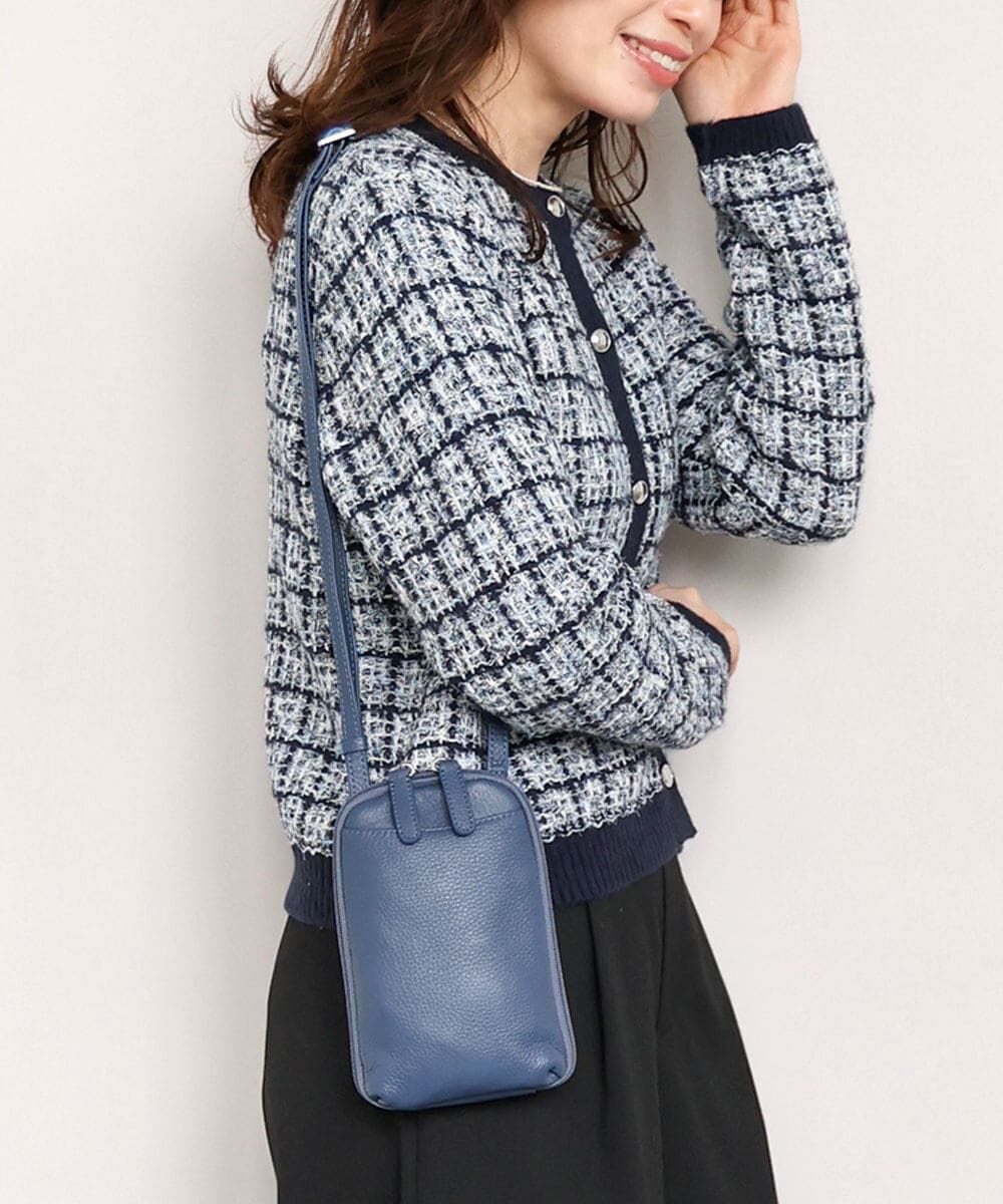 BPKAG30170 MK MICHEL KLEIN BAG(MK ミッシェルクラン バッグ) [軽量]ラウンドジップコンパクトショルダーバッグ ブルー