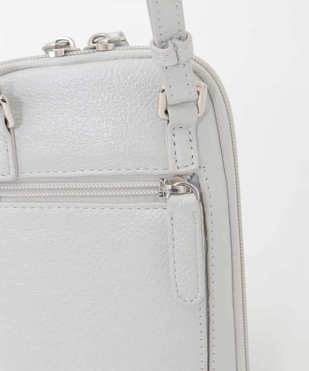 BPKAG30170 MK MICHEL KLEIN BAG(MK ミッシェルクラン バッグ) [軽量]ラウンドジップコンパクトショルダーバッグ シルバー